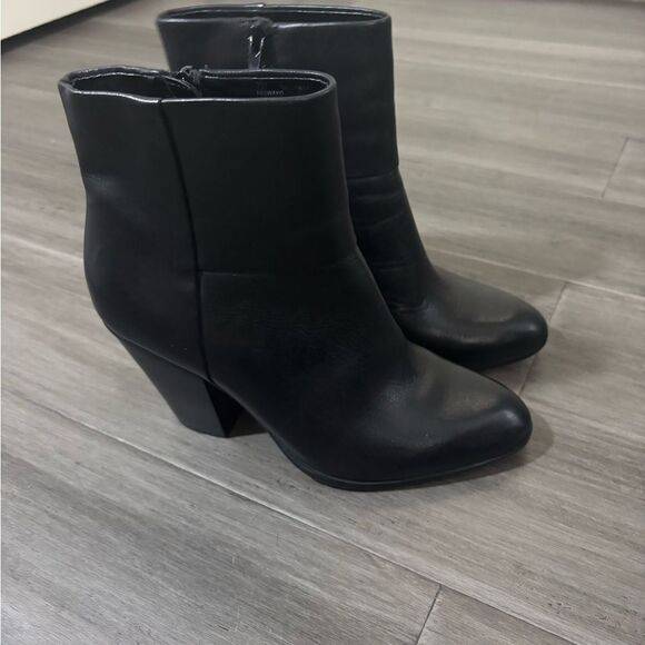 Nine West Leather Ankle Boots Black Size 7 - Picture 3 of 6